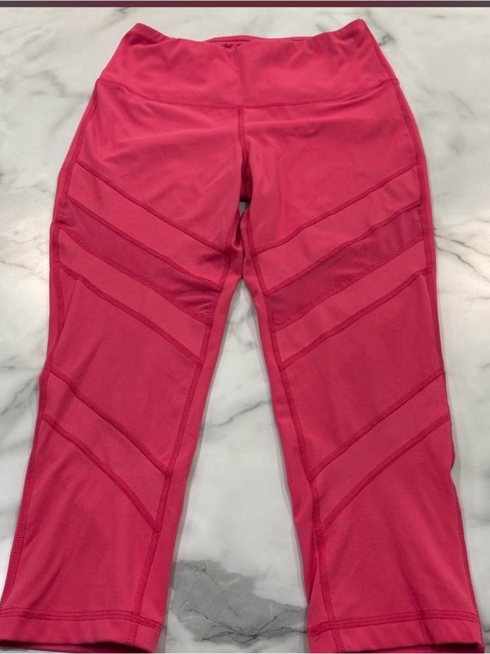 Yogalicious Hot Pink Capri Leggings with Mesh Paneling